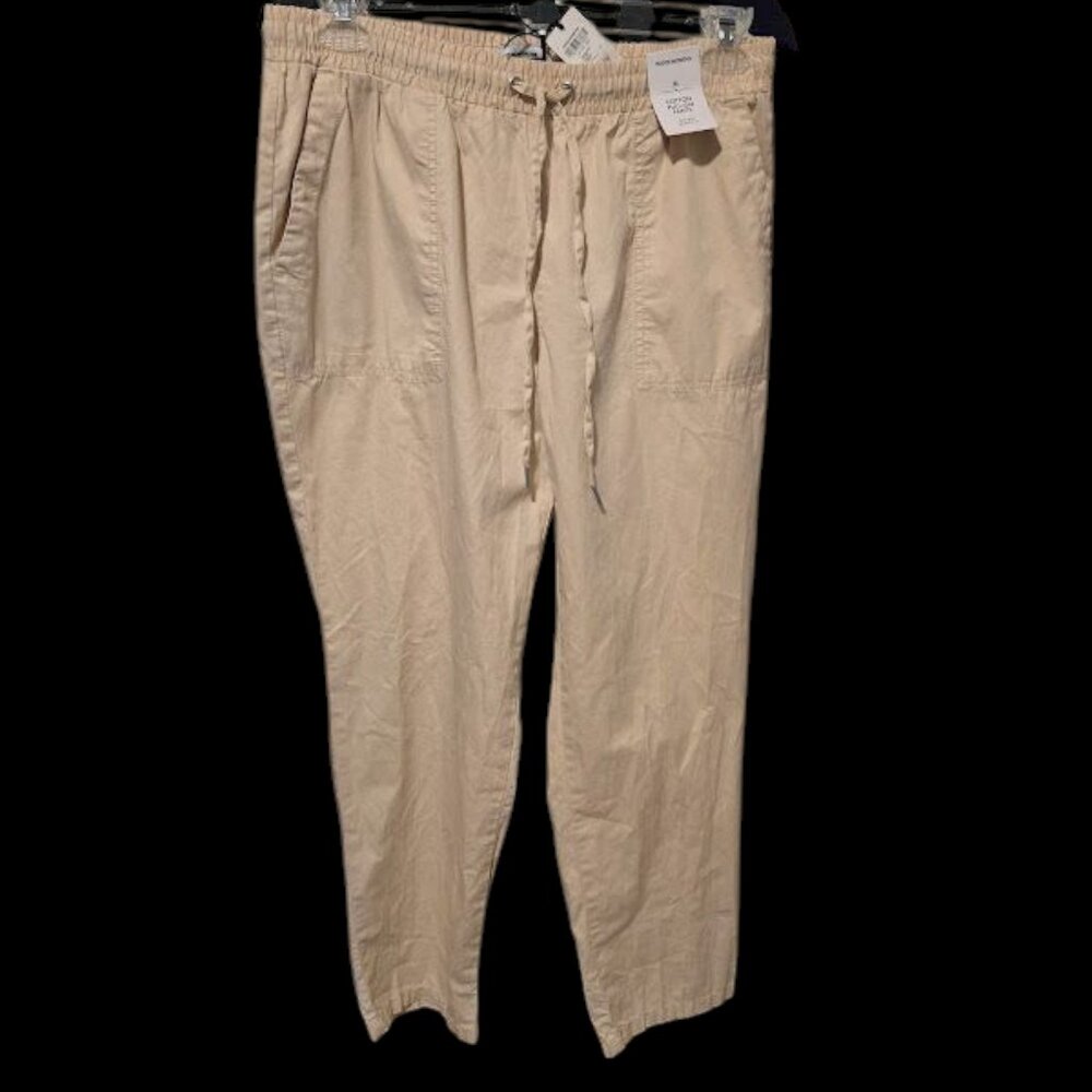 NWT Woolworths cotton pull on pants sz medium relaxed mid rise fit